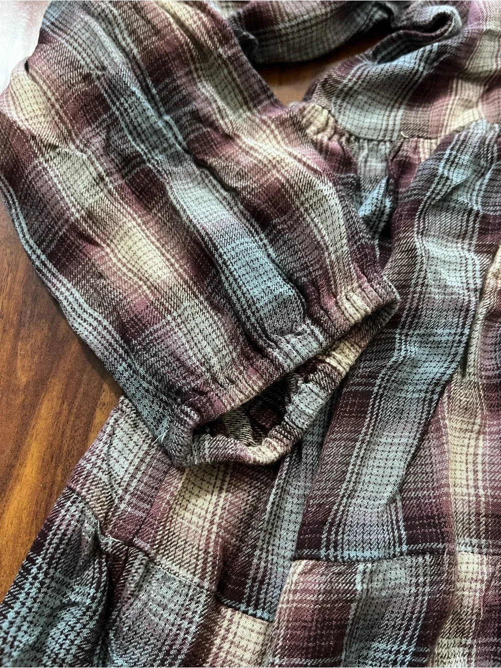 Lucky Brand Brown Plaid Button Tunic size XL